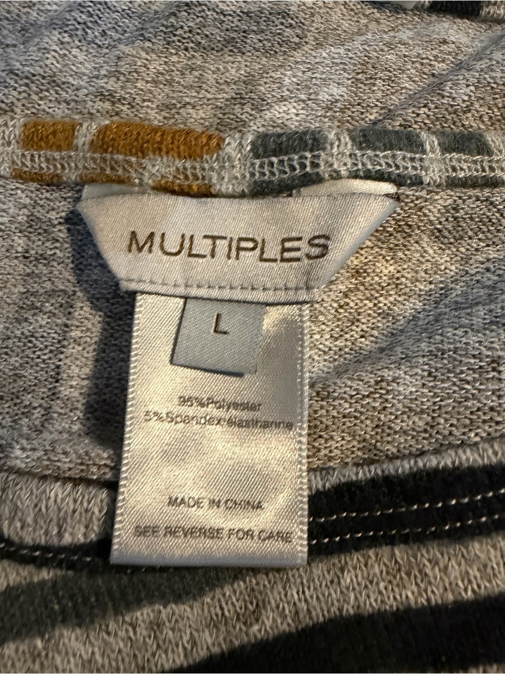 Multiples Geometric Print Cardigan & Built-In Tank Top Size L - Picture 7 of 8